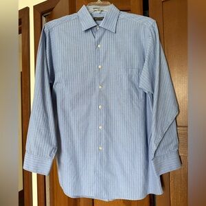 Arrow Blue Dress Shirt with Pinstripes